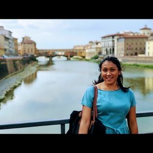 Cute light teal tea dress with bow